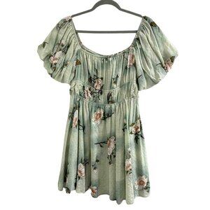 HYFVE Heathered Green Floral Sundress Sz L